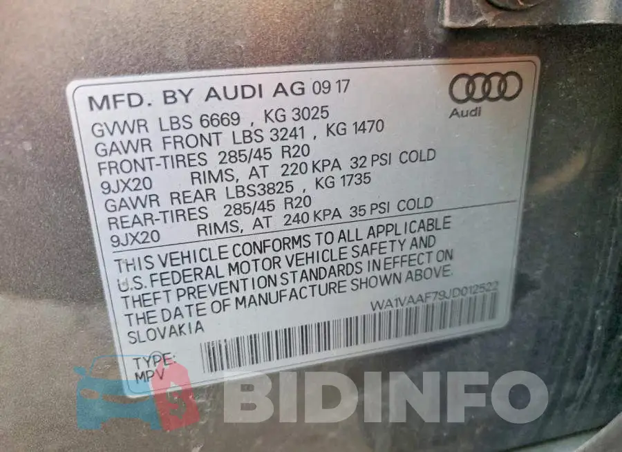 WA1VAAF79JD012522 Photo# 12