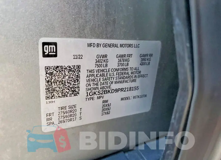 1GKS2BKD9PR218155 Photo# 12