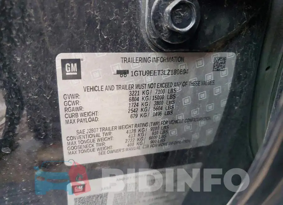1GTU9EET3LZ180694 Photo# 12
