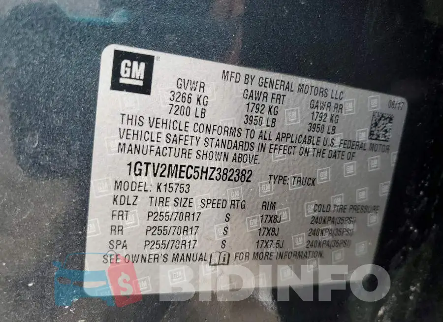 1GTV2MEC5HZ382382 Photo# 12