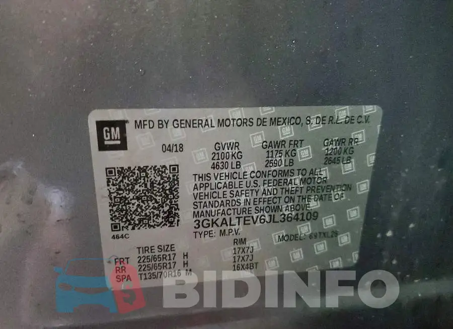 3GKALTEV6JL364109 Photo# 14