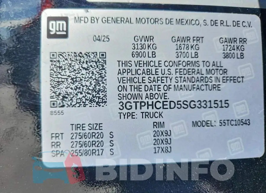 3GTPHCED5SG331515 Photo# 13