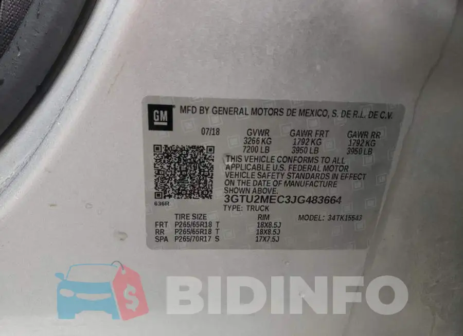 3GTU2MEC3JG483664 Photo# 12