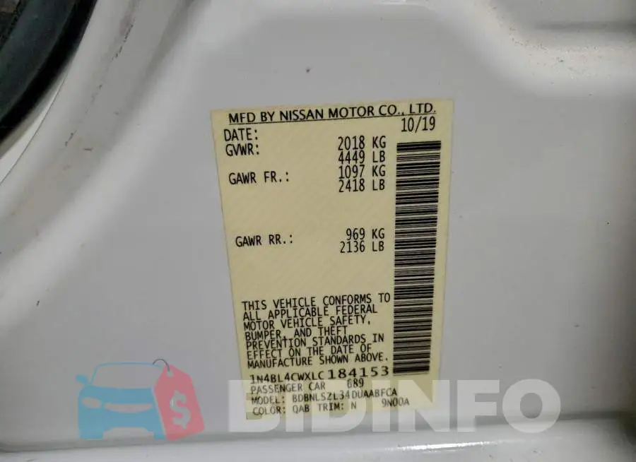 1N4BL4CWXLC184153 Photo# 12