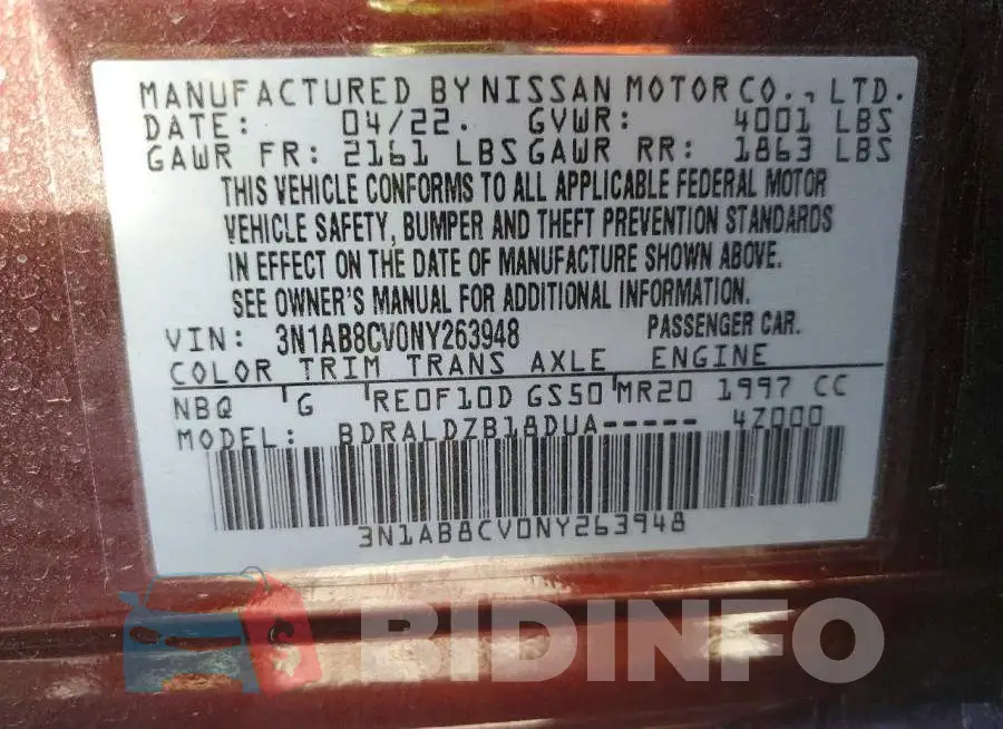 3N1AB8CV0NY263948 Photo# 12