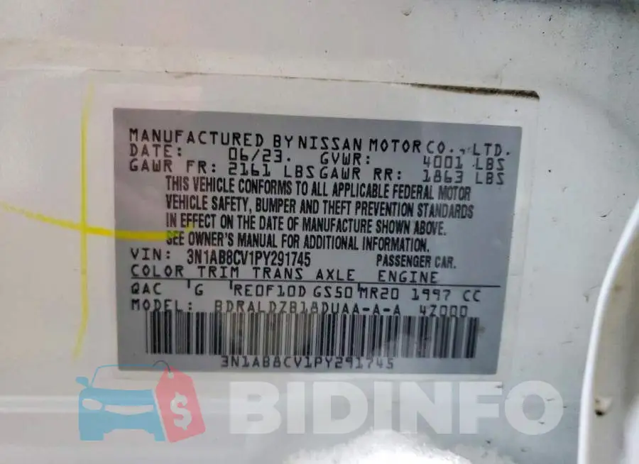 3N1AB8CV1PY291745 Photo# 12