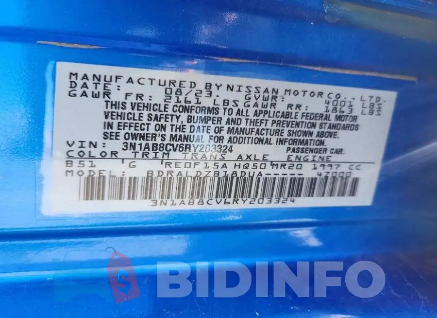 3N1AB8CV6RY203324 Photo# 12