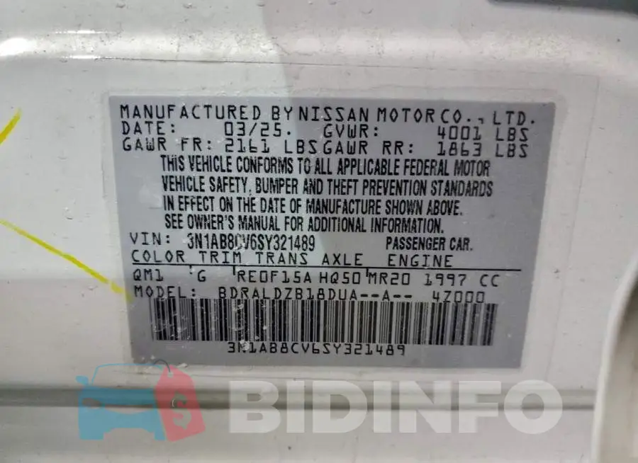 3N1AB8CV6SY321489 Photo# 13