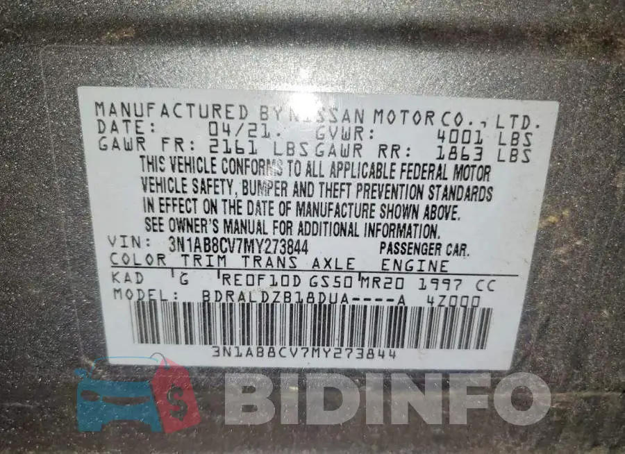3N1AB8CV7MY273844 Photo# 12