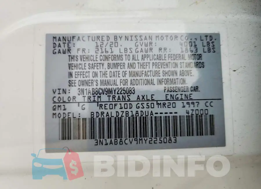 3N1AB8CV9MY225083 Photo# 12