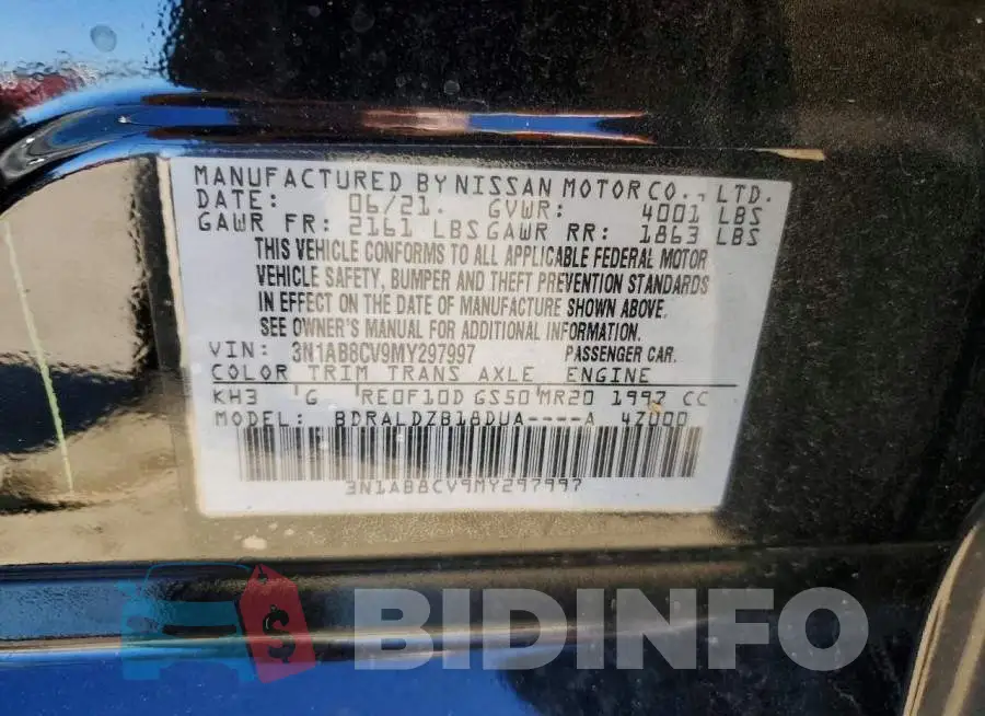 3N1AB8CV9MY297997 Photo# 12