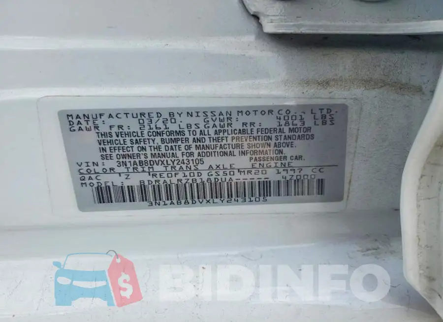 3N1AB8DVXLY243105 Photo# 12
