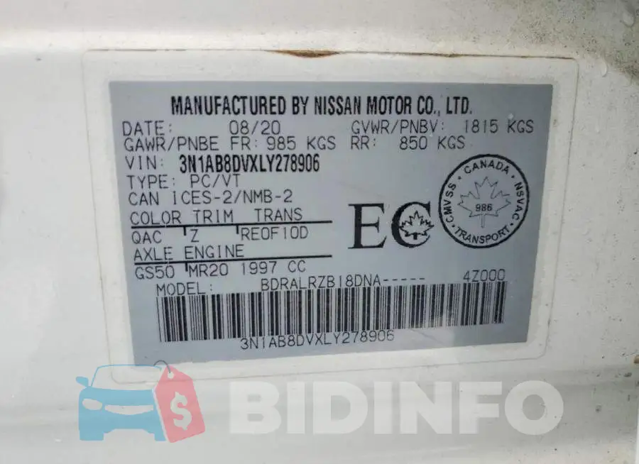 3N1AB8DVXLY278906 Photo# 13