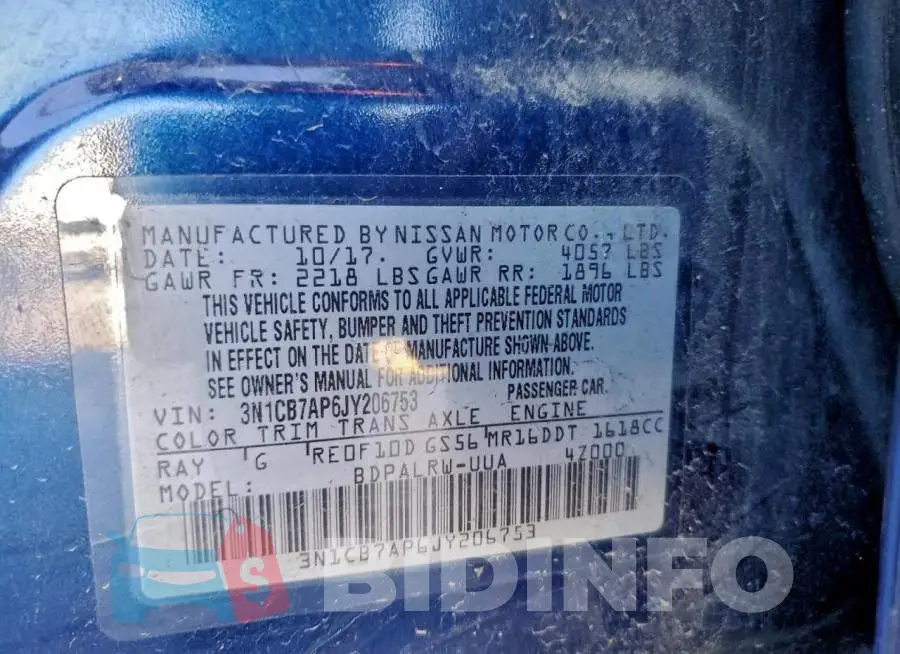 3N1CB7AP6JY206753 Photo# 12