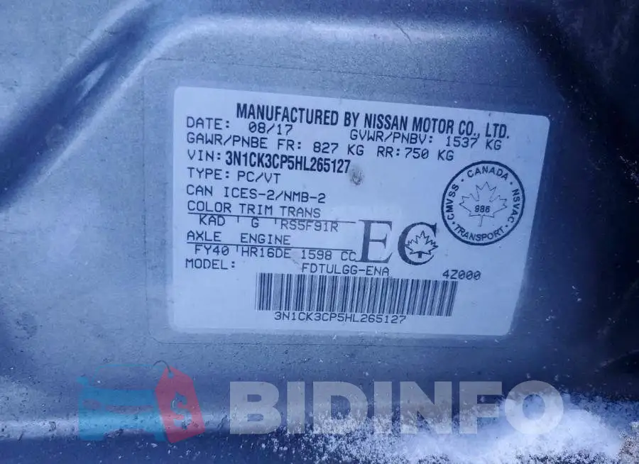 3N1CK3CP5HL265127 Photo# 12