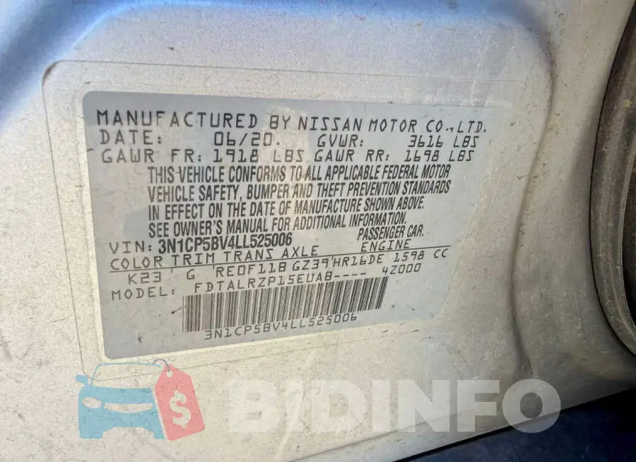 3N1CP5BV4LL525006 Photo# 10