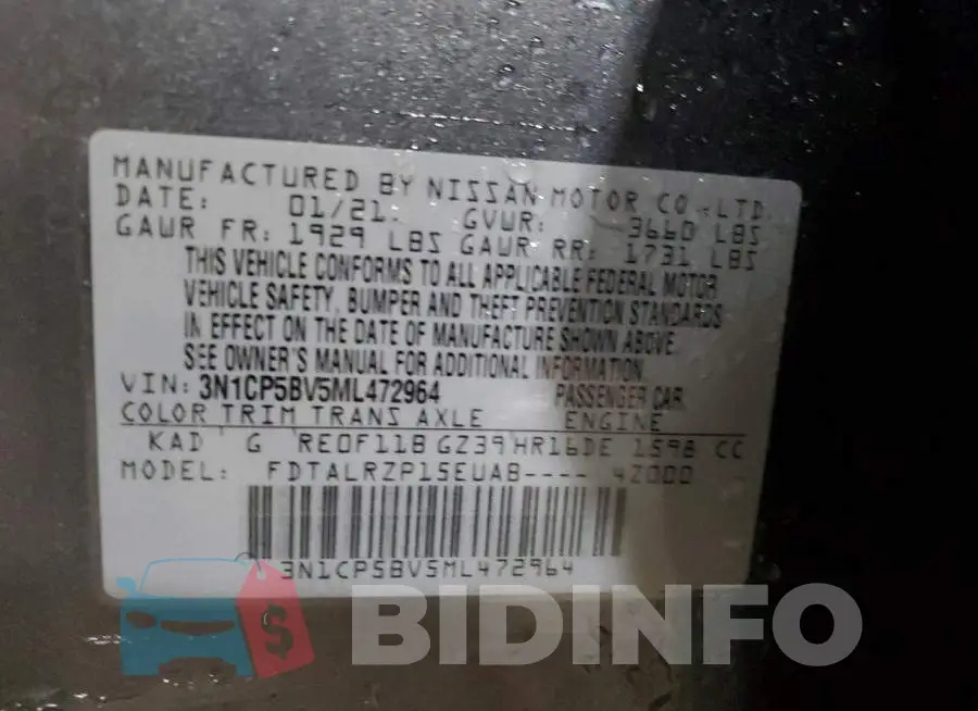 3N1CP5BV5ML472964 Photo# 13