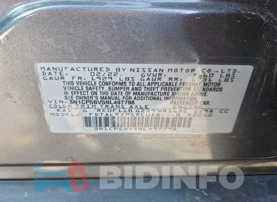 3N1CP5BV5NL497798 Photo# 13