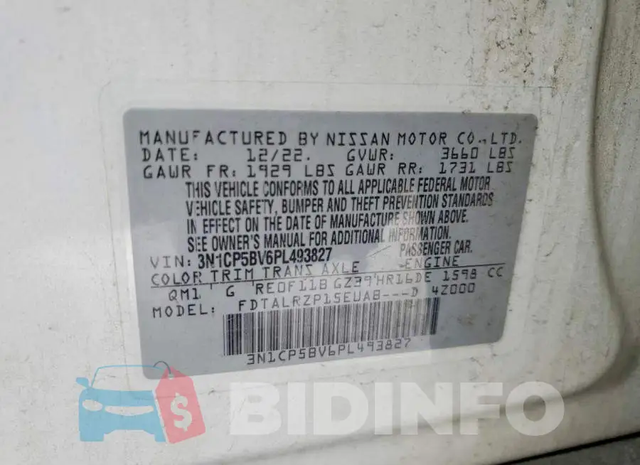 3N1CP5BV6PL493827 Photo# 12