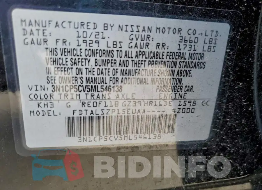 3N1CP5CV5ML546138 Photo# 14