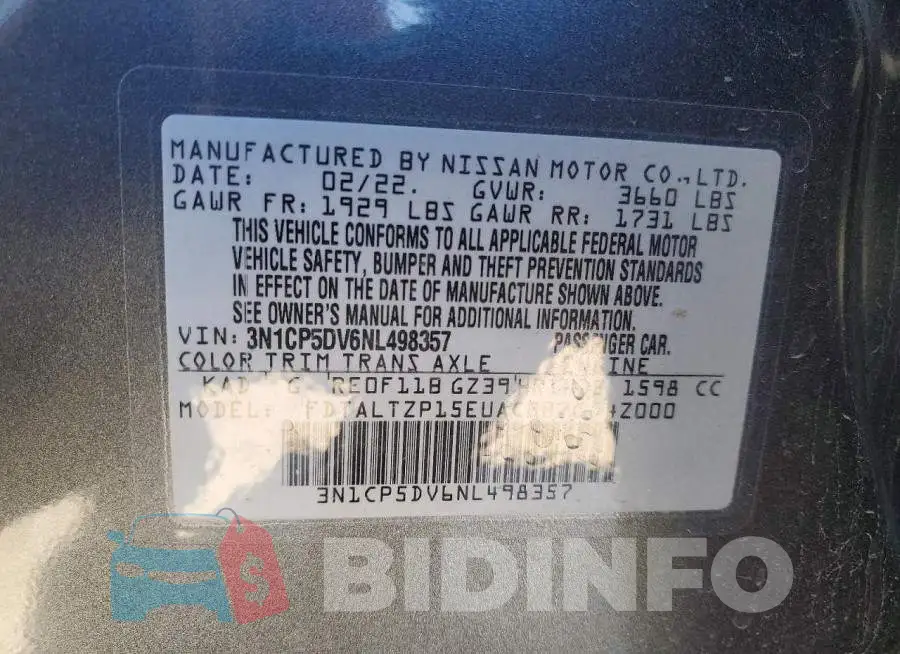 3N1CP5DV6NL498357 Photo# 14
