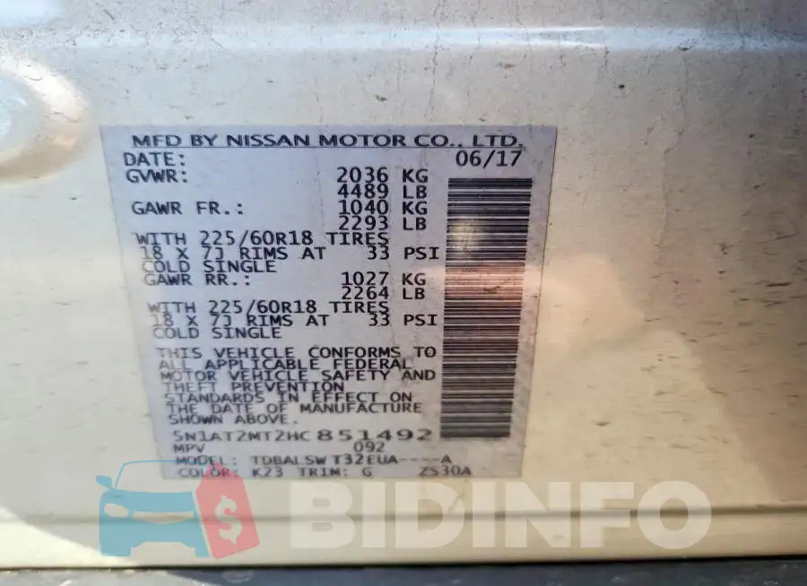 5N1AT2MT2HC851492 Photo# 14