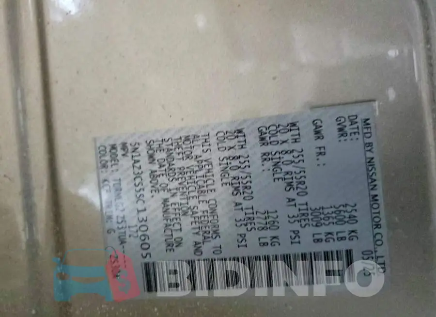 5N1AZ3CS5SC130605 Photo# 14