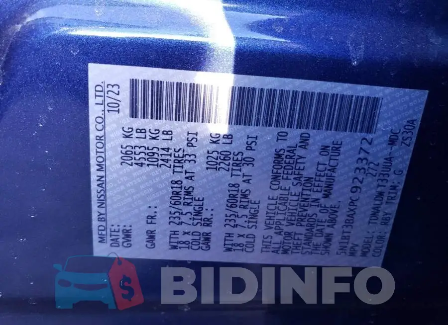 5N1BT3BAXPC923372 Photo# 13