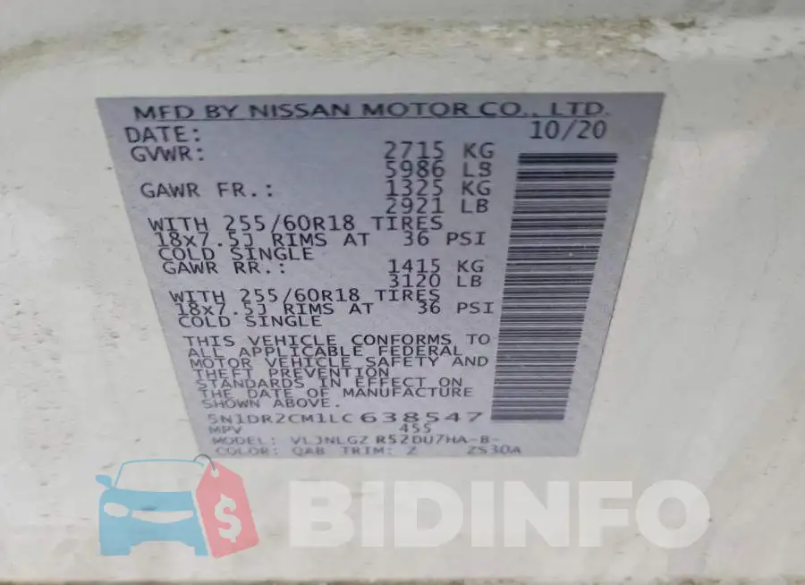 5N1DR2CM1LC638547 Photo# 13