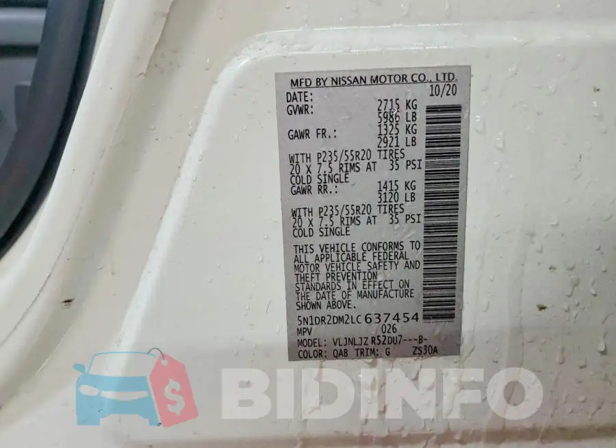 5N1DR2DM2LC637454 Photo# 12