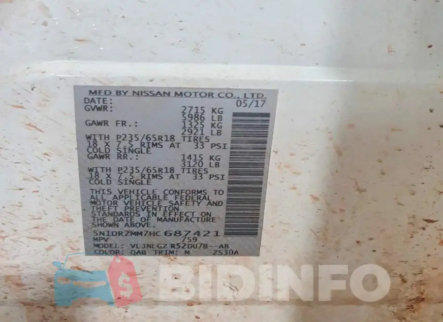 5N1DR2MM7HC687421 Photo# 14