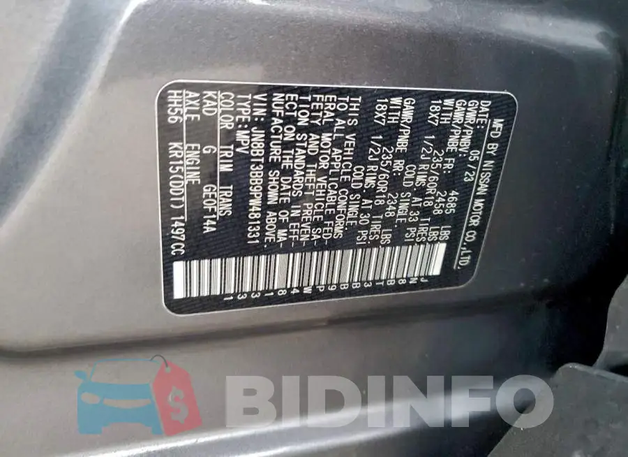 JN8BT3BB9PW481331 Photo# 13