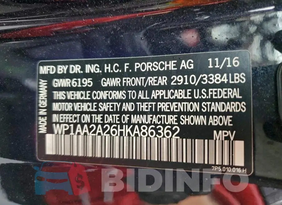 WP1AA2A26HKA86362 Photo# 13
