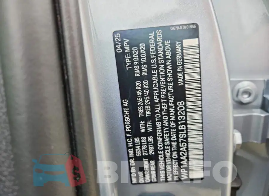 WP1AA2A57SLB13208 Photo# 14