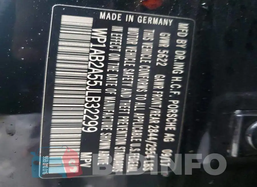 WP1AB2A55JLB32299 Photo# 12