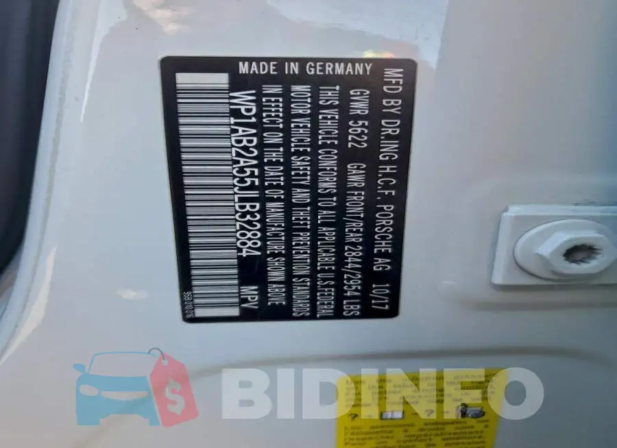 WP1AB2A55JLB32884 Photo# 12