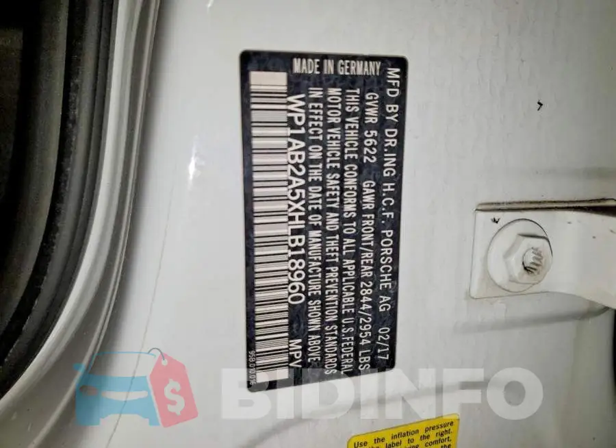 WP1AB2A5XHLB18960 Photo# 12