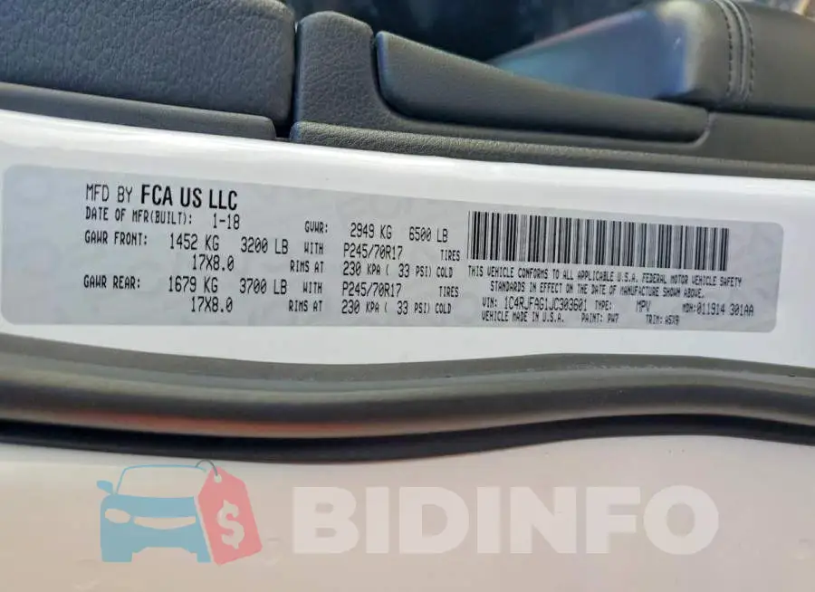 1C4RJFAG1JC303601 Photo# 12