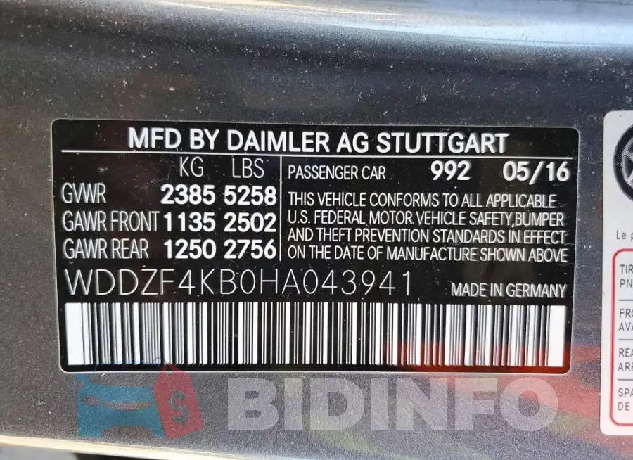 WDDZF4KB0HA043941 Photo# 12