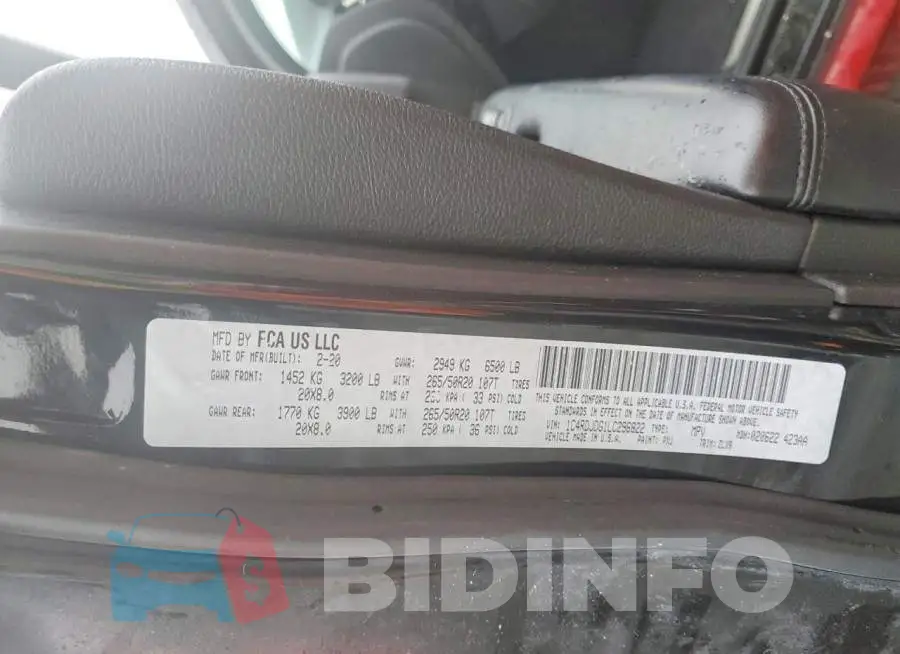 1C4RDJDG1LC296822 Photo# 14