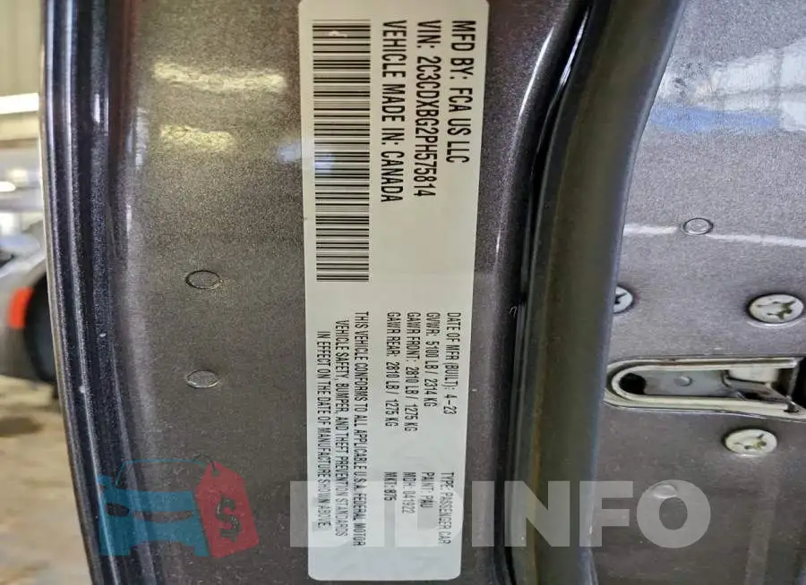 2C3CDXBG2PH575814 Photo# 12