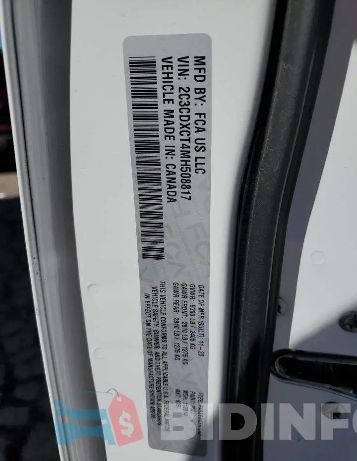 2C3CDXCT4MH508817 Photo# 13