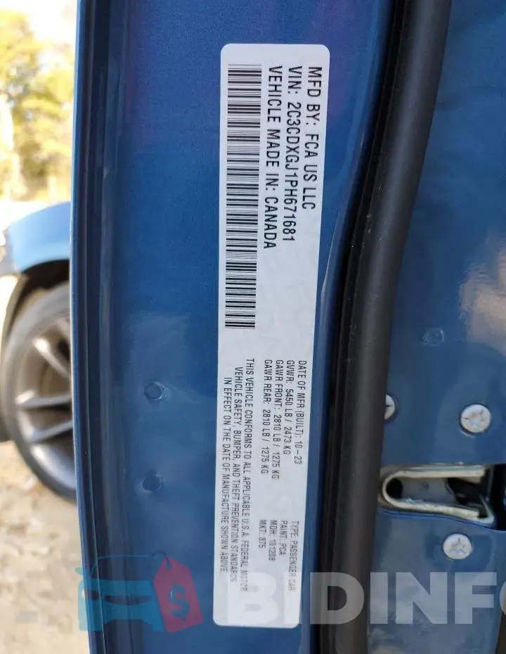 2C3CDXGJ1PH671681 Photo# 12