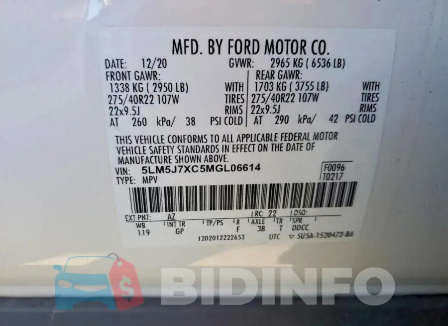 5LM5J7XC5MGL06614 Photo# 14