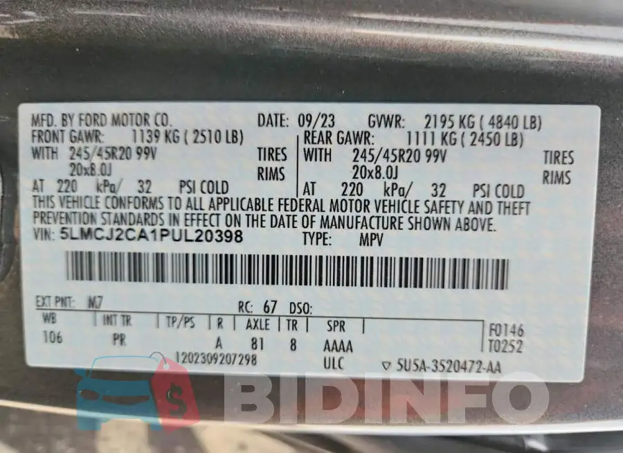 5LMCJ2CA1PUL20398 Photo# 13
