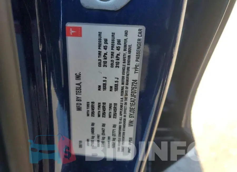 5YJ3E1EA7JF075724 Photo# 13