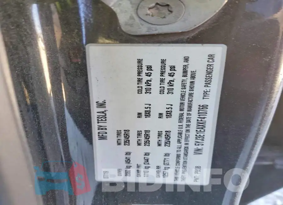 5YJ3E1EAXKF410766 Photo# 12