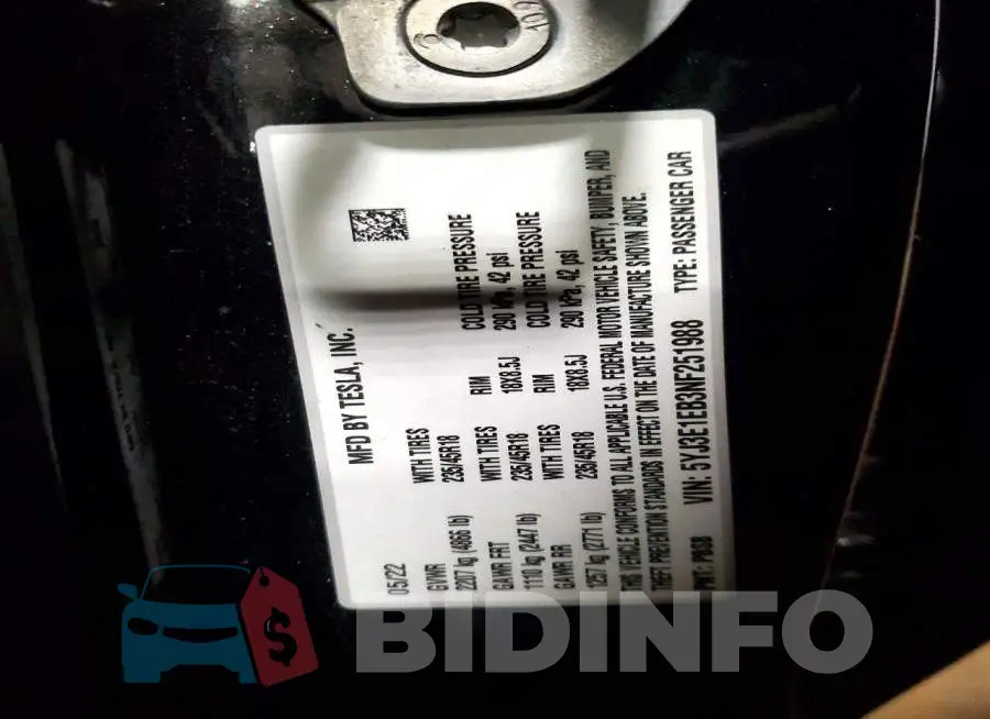 5YJ3E1EB3NF251988 Photo# 12