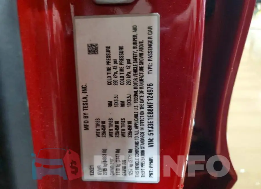 5YJ3E1EB8NF124976 Photo# 12