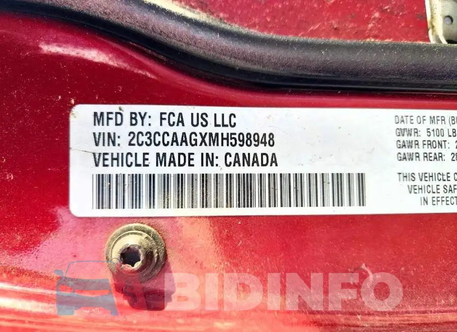 2C3CCAAGXMH598948 Photo# 12